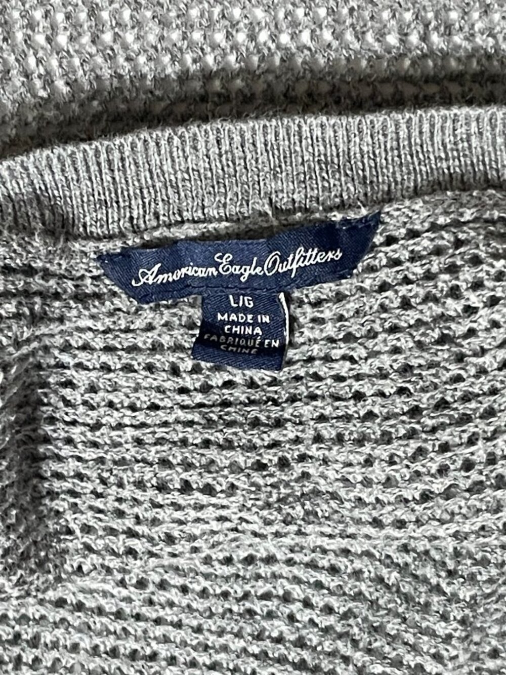 American Eagle Outfitter Gray Cardigan, Sheer with Small Round Buttons, Size L - Picture 5 of 9
